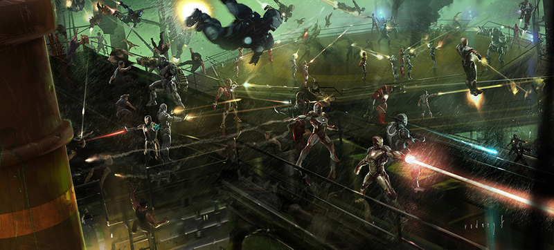 Illustration for article titled The Most Thrilling Iron Man 3 Art Yet: The Iron Legion!